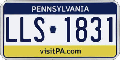 PA license plate LLS1831
