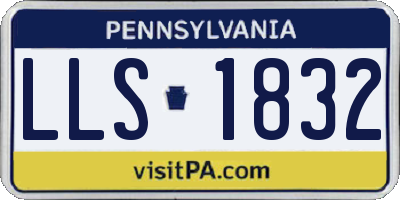 PA license plate LLS1832
