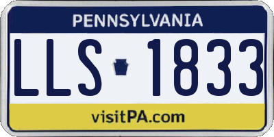 PA license plate LLS1833