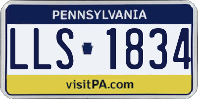 PA license plate LLS1834