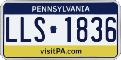 PA license plate LLS1836