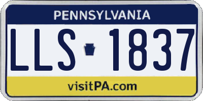 PA license plate LLS1837