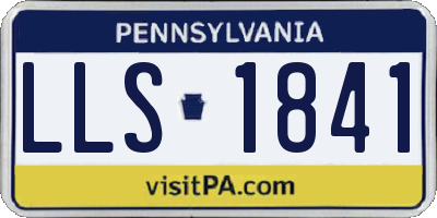 PA license plate LLS1841