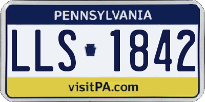 PA license plate LLS1842