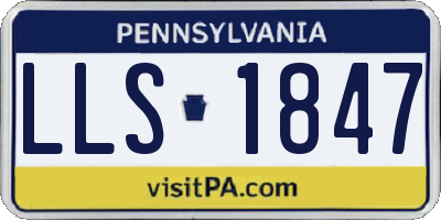 PA license plate LLS1847