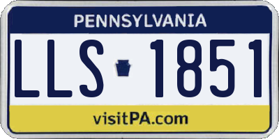PA license plate LLS1851