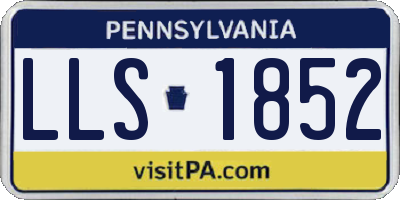 PA license plate LLS1852