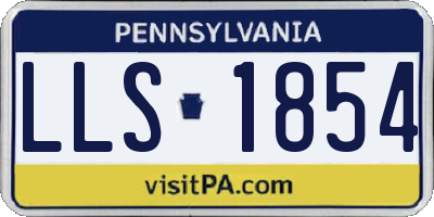 PA license plate LLS1854