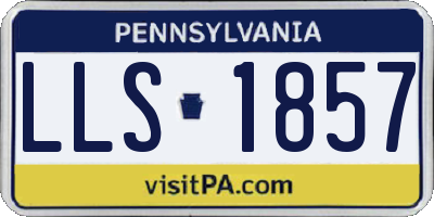 PA license plate LLS1857