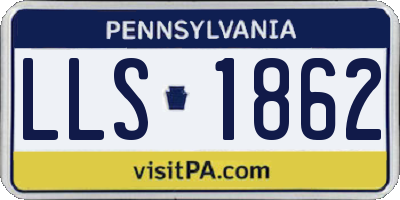 PA license plate LLS1862