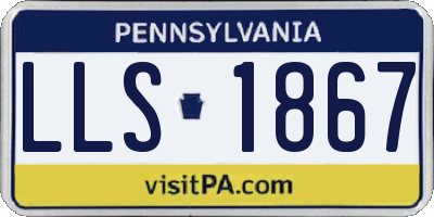 PA license plate LLS1867