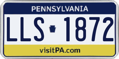 PA license plate LLS1872