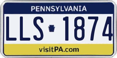 PA license plate LLS1874