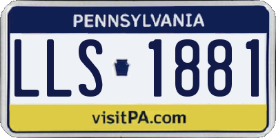 PA license plate LLS1881