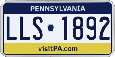 PA license plate LLS1892