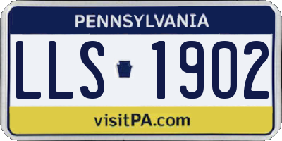 PA license plate LLS1902