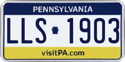 PA license plate LLS1903