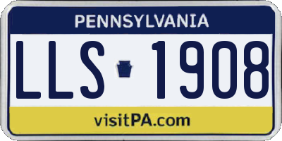 PA license plate LLS1908
