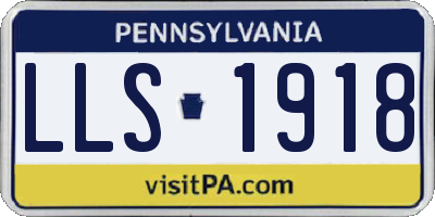 PA license plate LLS1918