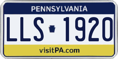 PA license plate LLS1920