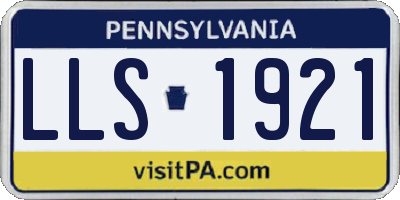 PA license plate LLS1921