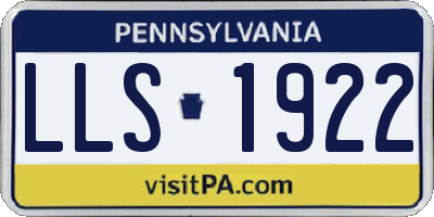 PA license plate LLS1922