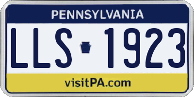 PA license plate LLS1923