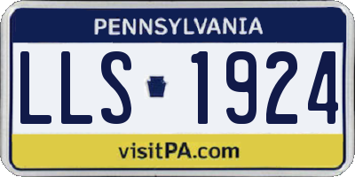 PA license plate LLS1924