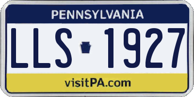 PA license plate LLS1927