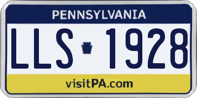 PA license plate LLS1928