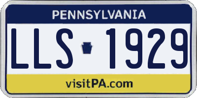 PA license plate LLS1929