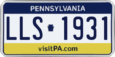 PA license plate LLS1931