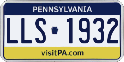 PA license plate LLS1932