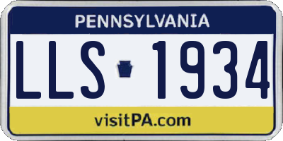PA license plate LLS1934