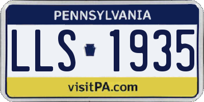 PA license plate LLS1935