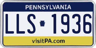 PA license plate LLS1936
