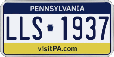 PA license plate LLS1937