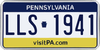 PA license plate LLS1941