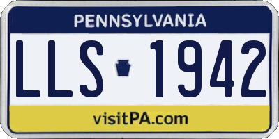 PA license plate LLS1942