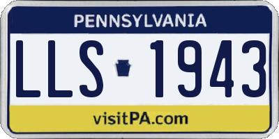 PA license plate LLS1943