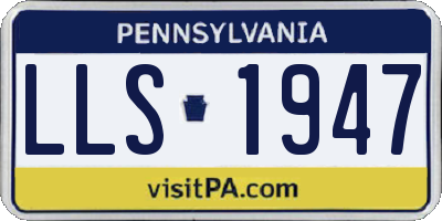 PA license plate LLS1947
