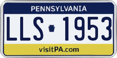 PA license plate LLS1953