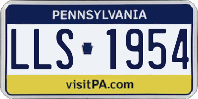 PA license plate LLS1954