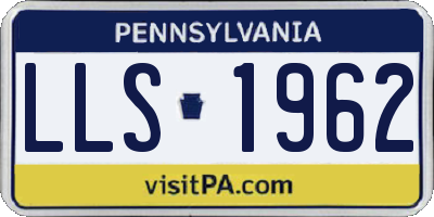 PA license plate LLS1962