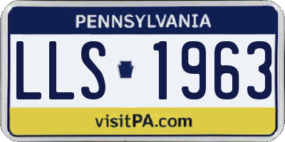 PA license plate LLS1963