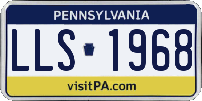 PA license plate LLS1968