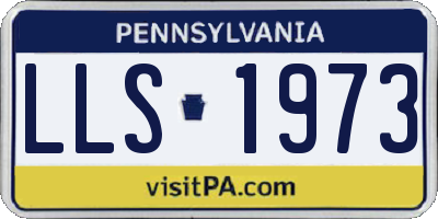 PA license plate LLS1973