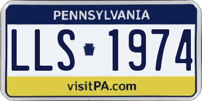 PA license plate LLS1974