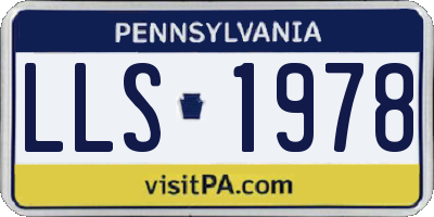 PA license plate LLS1978