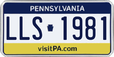 PA license plate LLS1981